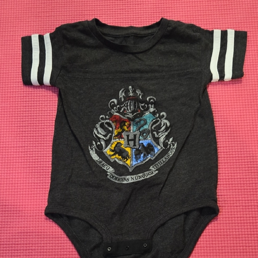 Universal Black Bodysuit with Hogwarts Crest